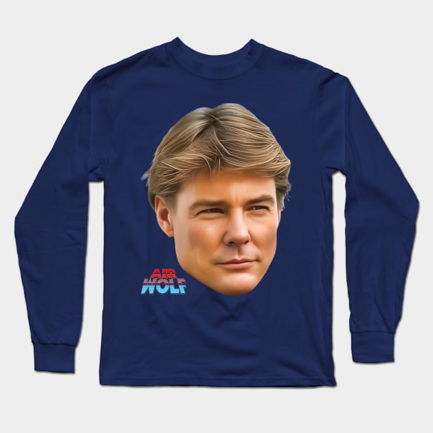 AIRWOLF - Stringfellow Hawke Long Sleeve T-Shirt by darklordpug